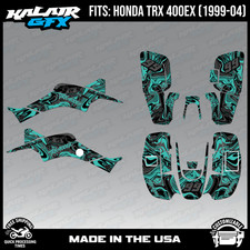 Graphics Kit for ATV Honda TRX 400EX (1999-2004) Snagged Series - TEAL