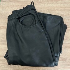 Bloomingdale's 90's Vintage High Waisted Slim Fit Genuine Leather Pants Black 8