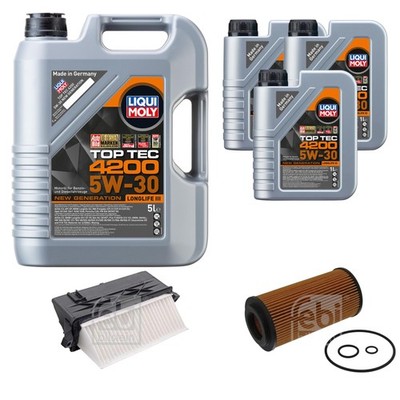 FEBI Inspektionspaket 8L Liqui Moly Top Tec 4200 5W-30 für Mercedes E T-Model