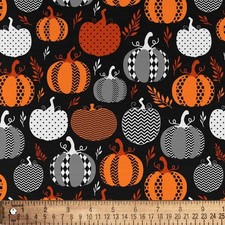 Halloween Pumpkins Pattern - David Textiles Cotton Fabric 1 Yard, Pre-Cut