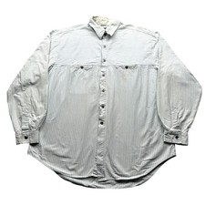 Vintage Levi's Real Indigo Blue Striped Button Long Sleeve Shirt Mens Large