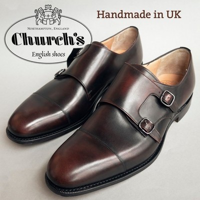 NP~1120  Church's Monk Strap Lederschuhe 46 made in England Luxus Businessschuh