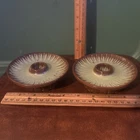 2 Frankoma Pottery 301 Prairie Green Sunburst Candle Holders Prairie Green Glaze