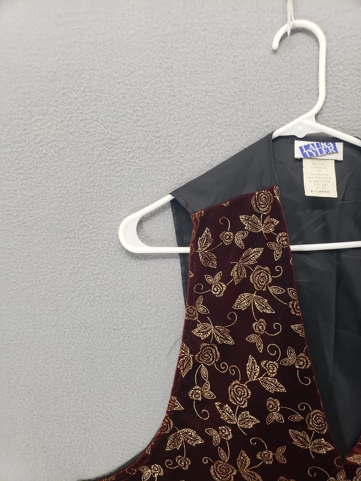 Chaleco Laura Tyler Mujer XL Dorado Rojo Real Tapiz Sin Mangas Botón Delantero Elegante Foto 2 de 4