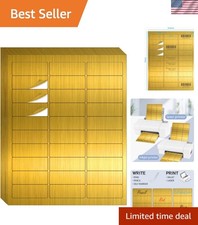 1" x 2-5/8" Address Labels- Gold Shipping Labels Stickers/Mailing Labe Sticke...