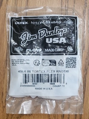72-Pack Dunlop Tortex Flex Rounded Triangle Guitar Picks .88mm