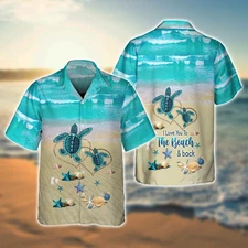 Turtle   3D Full Print Hawaiian shirt Summer turtle beach Hawaii Shirt Aloha Shi