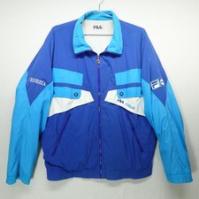 Vintage Fila Jacket XL 40 Blue Retro Colorblock Windbreaker Italia Venezia 90s
