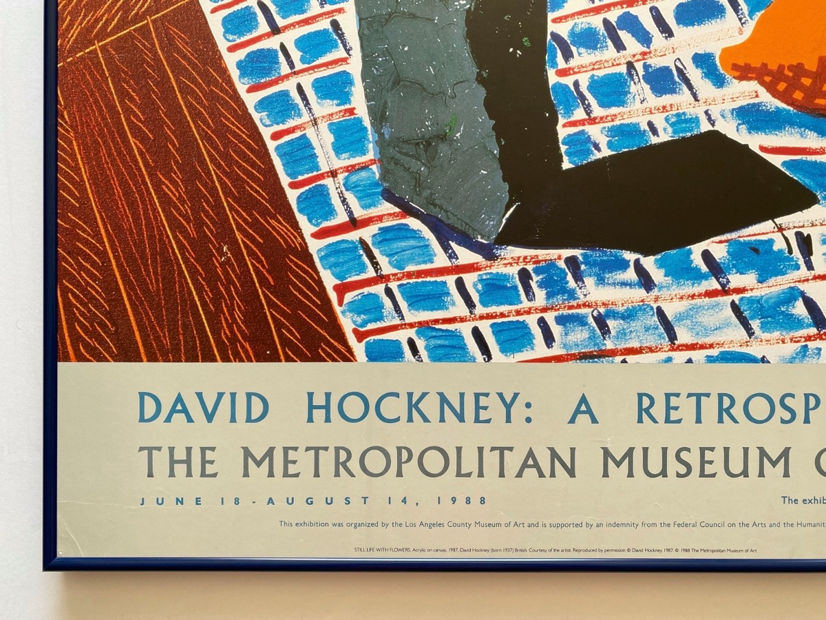 DAVID HOCKNEY RARE 1988 LITHO PRINT FRAMED EXHBT POSTER STILL LIFE