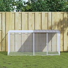 Chicken Coop with Roof 203 x 98 x 90 cm, Galvanised Steel, H