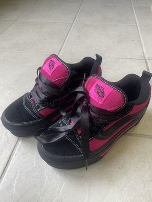 VANS Knu Stack Skate Platform Sneakers Pink/Black, Women's Size 6