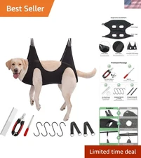 Dog Hammock Restraint Bag with Grooming Kit – Ideal for Large Pets (45-80 lbs)