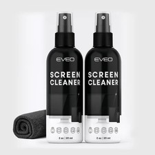 Eveo Screen Cleaner Spray  4oz 2ozx2  Microfiber Cloth  FREE SHIPPING