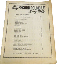 Hill Billy Record Round-Up Song Folio 1942 Sh...