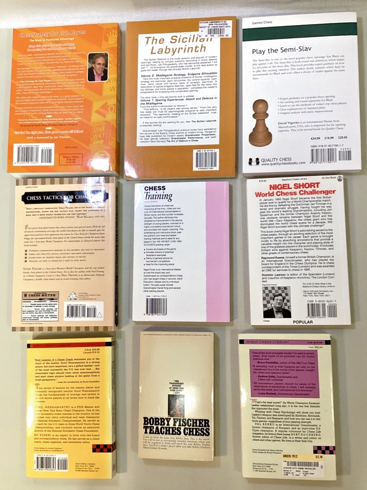 Lot of 9 CHESS BOOKS- VIGORITO, POVAH, POLGAR, GROOTEN, KEENE, FISCHER, BENKO+ - Imagem 3 de 4