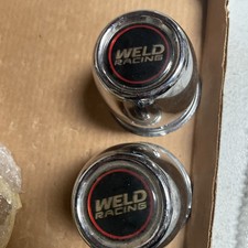  Vintage Weld Racing Chrome Center Caps 2-piece Set
