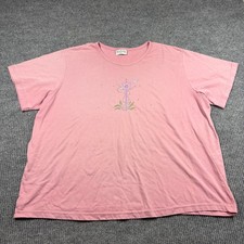 Basic Editions Plus Shirt Womens 3X Pink Bird...