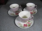 Lot 3 Vintage MCM Red Wing Lilac Spice Butterfly Coffee Tea Cup and Saucer EUC