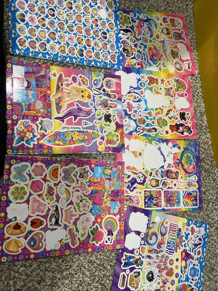 Lote de folhas adesivas grandes vintage 2012 Lisa Frank do livro - Imagem 4 de 4