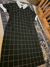 Wednesday Adams Whimsygoth Black W/White Collar Dress By Shelby & Palmer Size 16