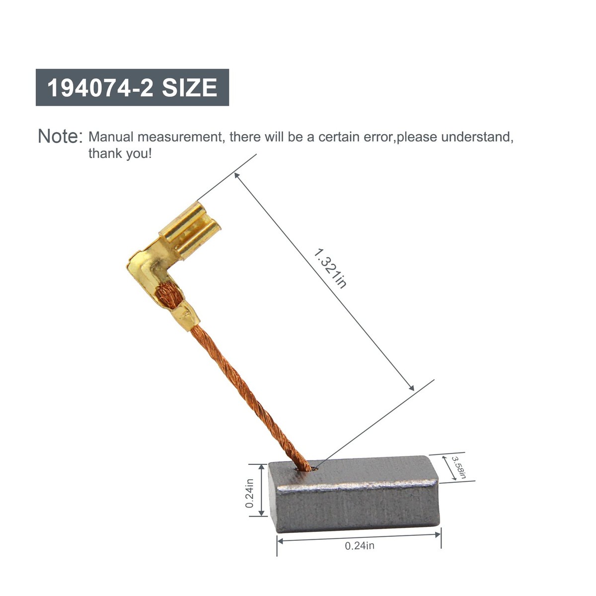 4-PACK 194074-2 Carbon Brushes For Makita CB318 CB330 CB340 CB314