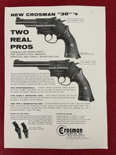 Anuncio impreso vintage 1964 Crosman 38’s CO2 anuncio de revólveres a gasolina