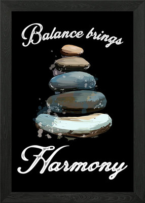 Stein Stapel Harmonie gerahmtes Wandbild Poster Leinwanddruck Bild