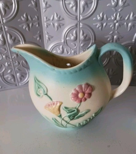 Vintage MCM Hull Pottery Blue Bow-Knot Wall Plaque USA