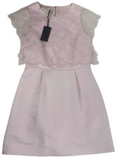 Ted Baker Dress Sz 3 Us 6/8 Pink Dabria Floral Lace Bodice Overlay Valentine NWT