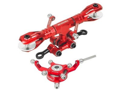 Precision CNC Aluminium Flybarless Head System (rot) - Blade Revolution 235 CP