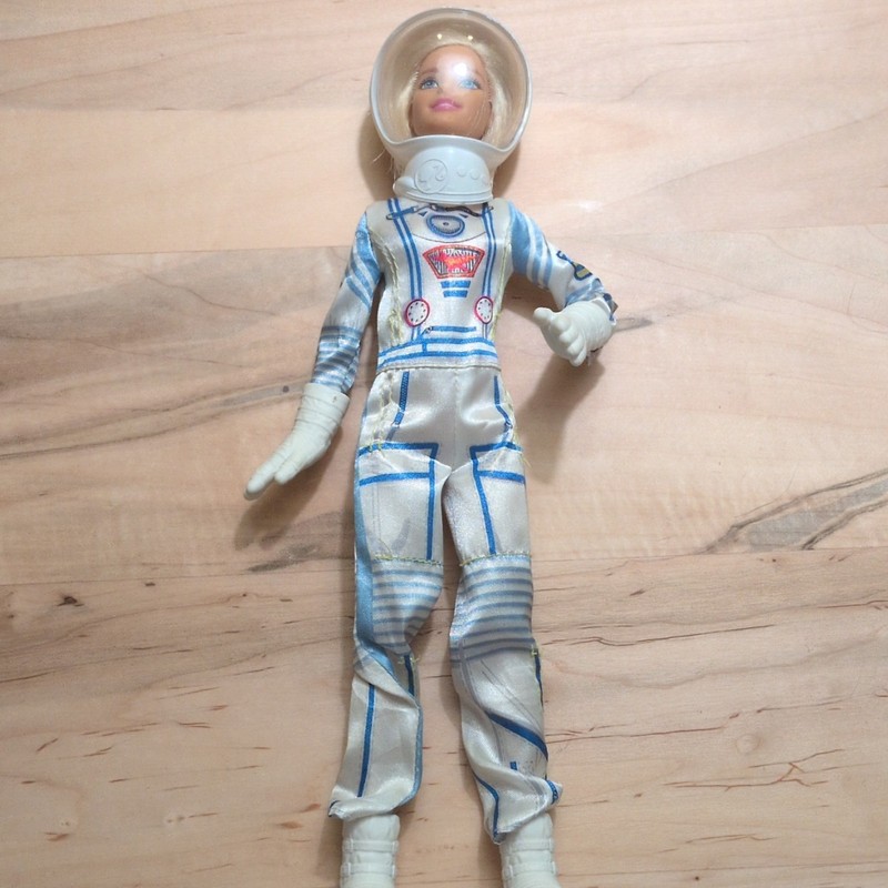 Barbie  2016 Astronaut Doll 11in White/Blue Space Suit w/ Helmet