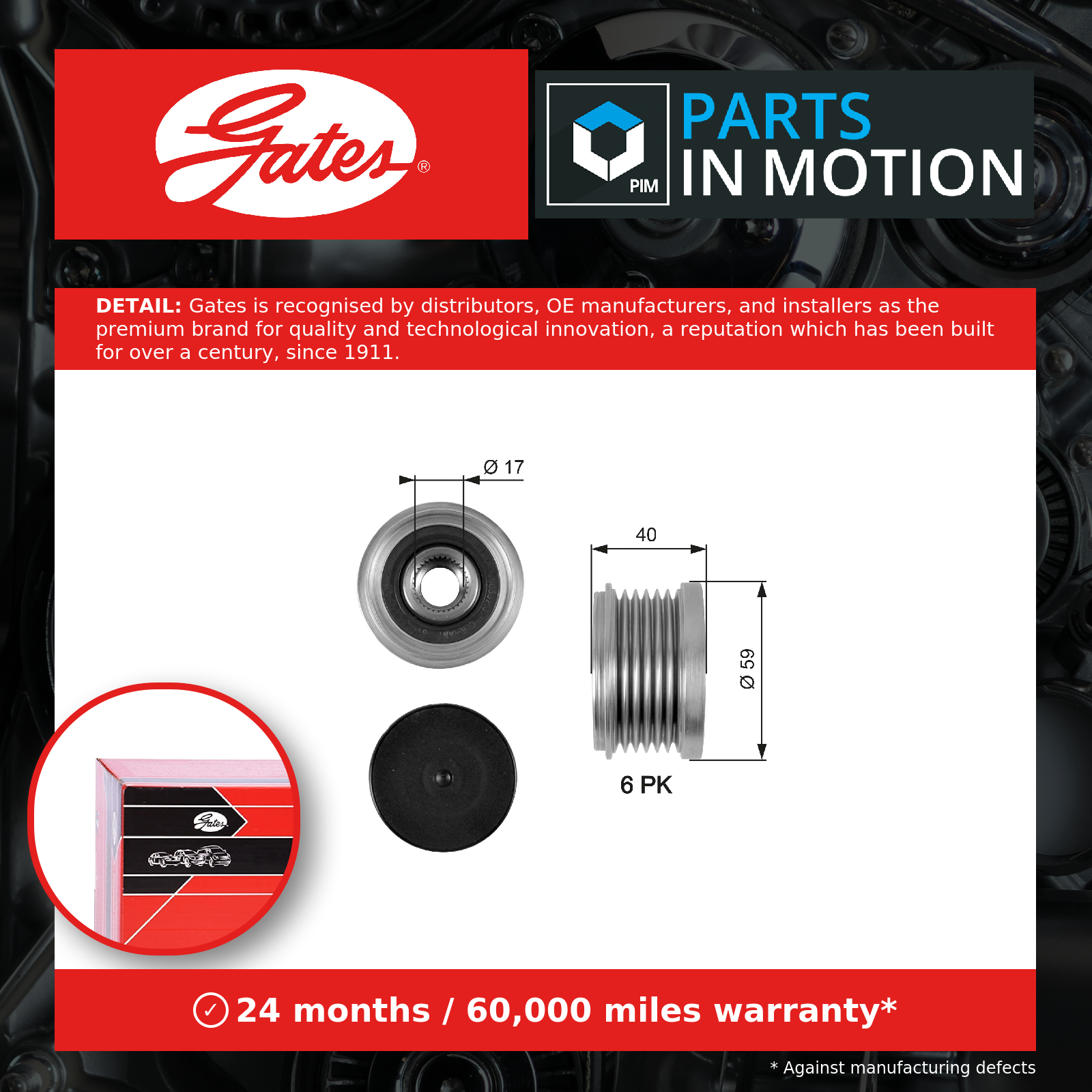 Gates OAP7097 Over Running Alternator Pulley - Image 4