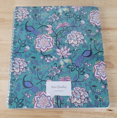 NWT Vera Bradley LARGE NOTEBOOK Peacock Garden 160 College Ruled Pages w/Pocket