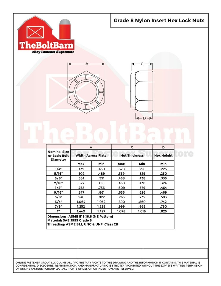 250 écrous Auto-bloquants Nylock 1/2-13 – Grade 8, Plaqués Zinc Jaune, Pour Assemblages Robustes