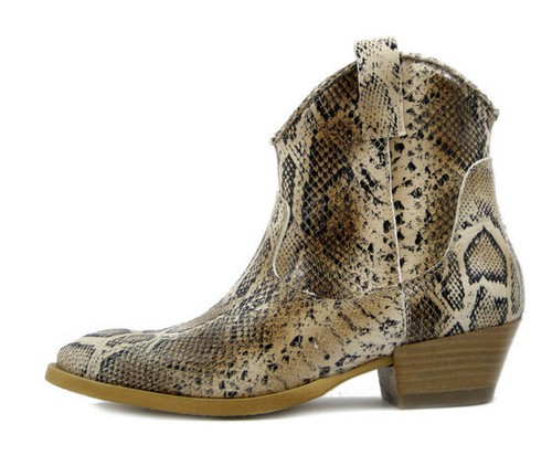 Stivaletti Donna Texani Estivi Pelle Animalier Pitone Tacco Basso MADE IN  ITALY | eBay
