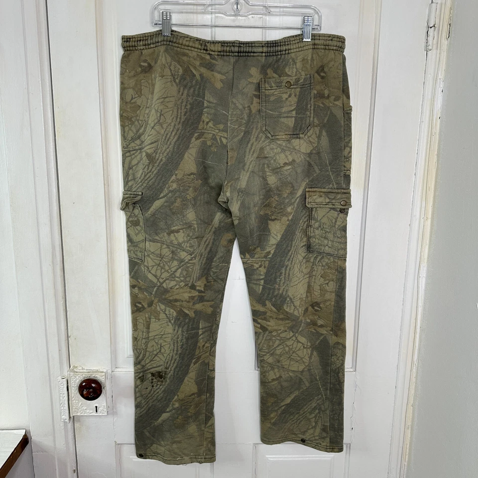 Pantalones deportivos de carga Jerzees de colección para hombre grandes camuflados maderas duras EE. UU. 90 Y2K Foto 2 de 4