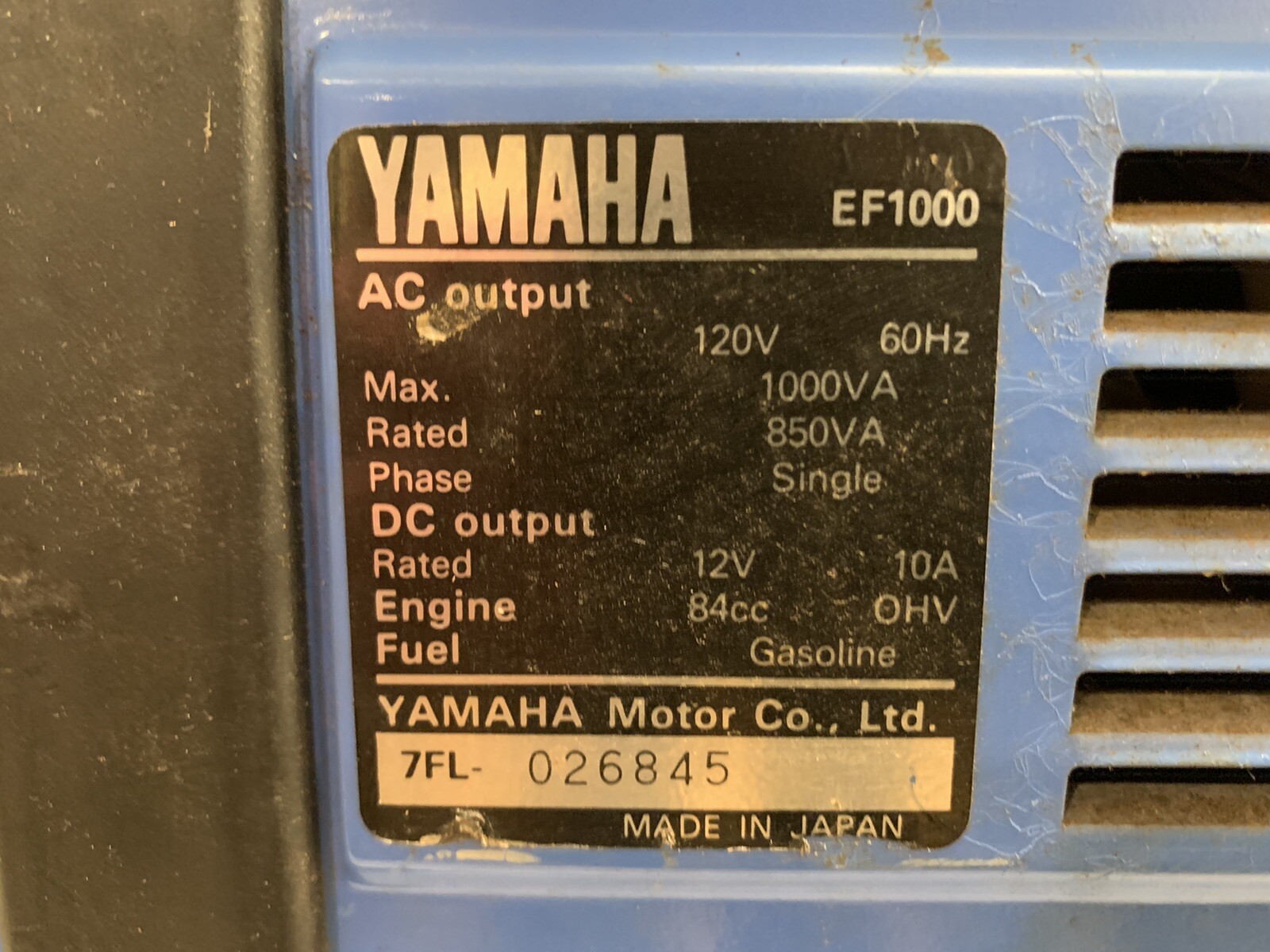 Yamaha Generator EF1000 Needs carburetor. eBay