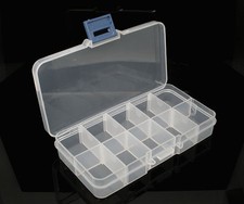 Small Storage Box - 10 Compartments - 13cm x 7cm - Beading Craft Nail Supplies