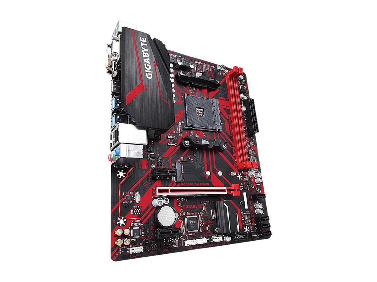 Carte Mère Gigabyte B450M K (AMD AM4, Micro ATX) – DDR4, M.2, HDMI, DVI