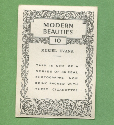 1936 BRITISH AMERICAN TOBACCO MODERN BEAUTIES CIGARETTE CARD #10 MURIEL  EVANS