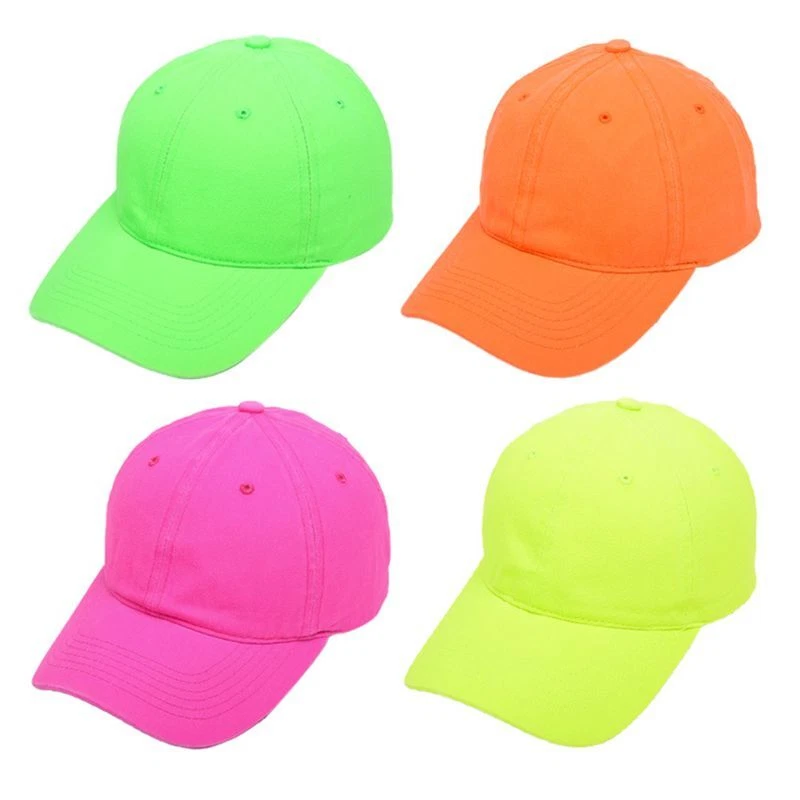 Unisex Fluorescent Neon Baseball Cap Bright Solid Color Outdoor