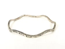Sunface Stamped 925 Sterling Silver Bangle Bracelet Estate Jewelry Find 8.5"