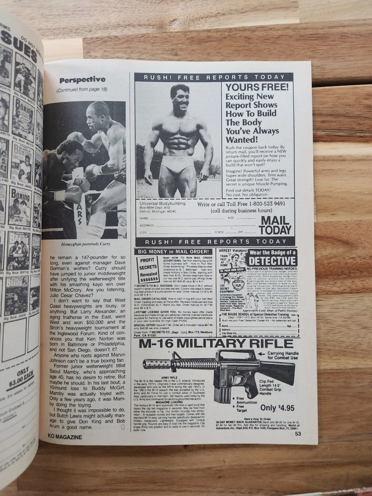 KO Boxing Sport Magazine February 1987 Honeyghan Curry Czyz Marv Johnson Poster - 画像3/8