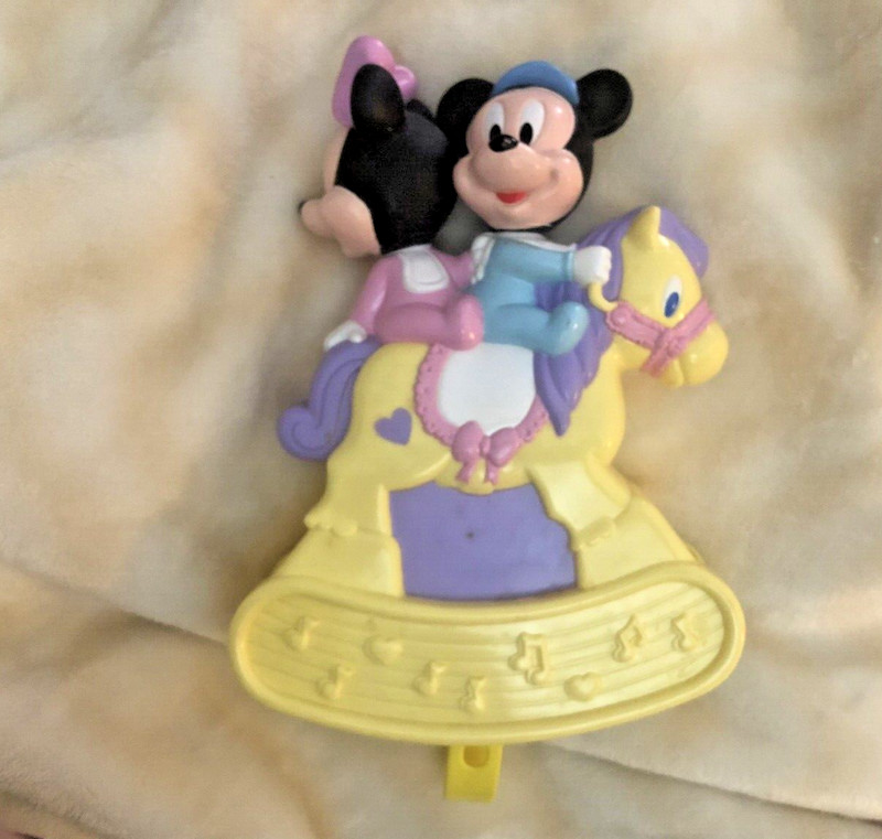 1990s Minnie & Mickey Mouse Musical Crib Rail Toy