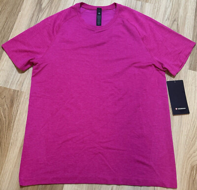 Men's Lululemon Metal Vent Tech Short Sleeve Shirt POWP/PICT Pink Sz L