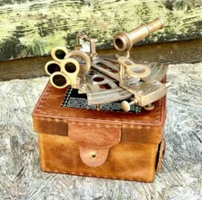 nautical brass wooden antique marine sextant w box navigation handmade ship old