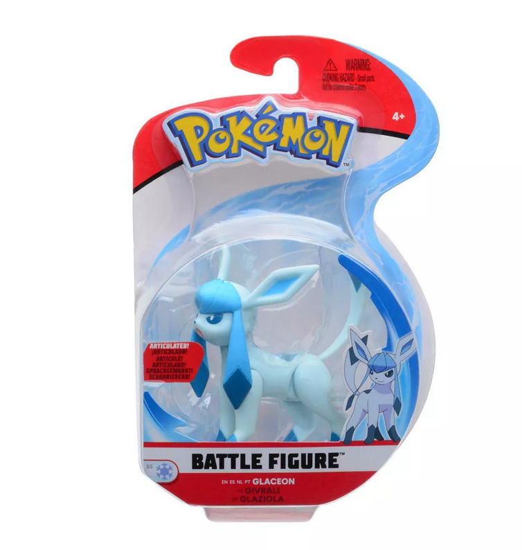 2021 Jazwares Pokemon Battle Figure Glaceon Slightly Creased