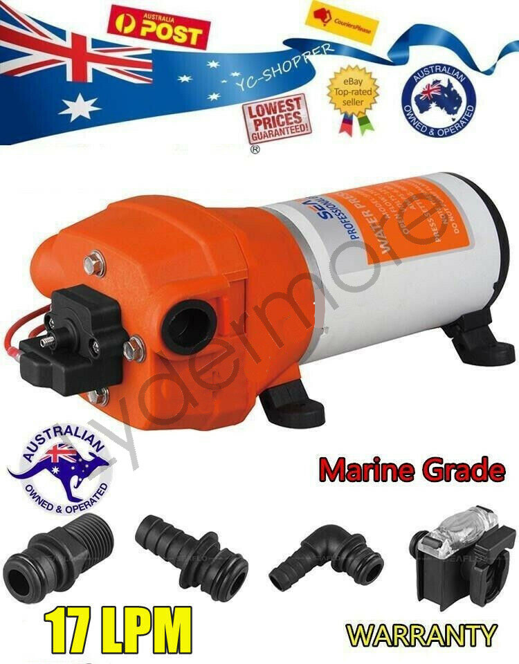 12V SEAFLO Marine Grade Water Pressure Pump 17LPM Caravan Boat RV