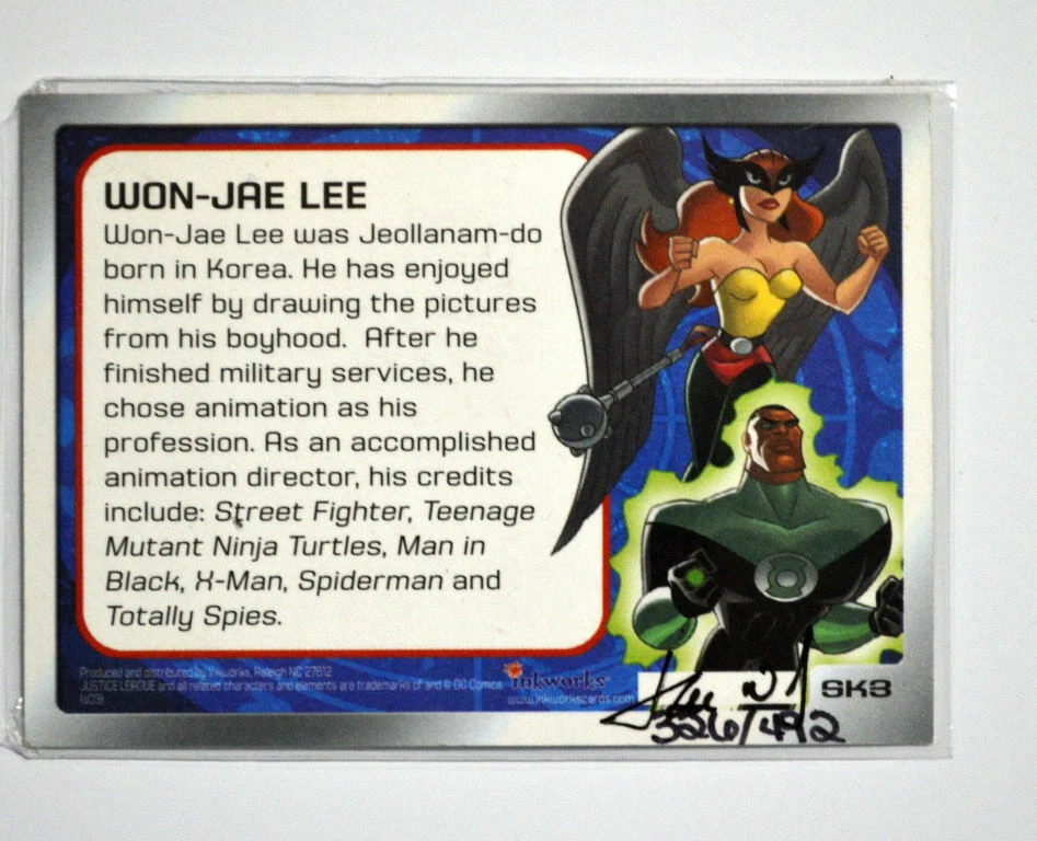 Justice League SK3 SUPERMAN SKETCH CARD #326/492 SIGNED Won-Jae Lee Inkworks - Image 2 of 2