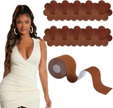 Boob Tape, Breast Lift Boobtape for All Breasts A-DD, Fashion 2", Brown